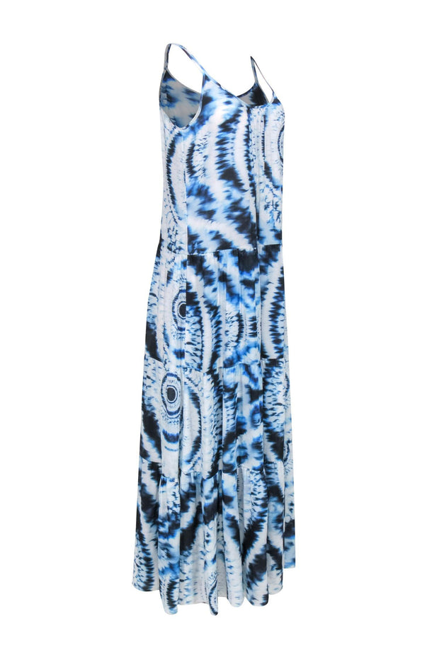 Current Boutique-W by Worth - Blue & White Tie-Dye Print Sleeveless A-Line Maxi Dress Sz 8