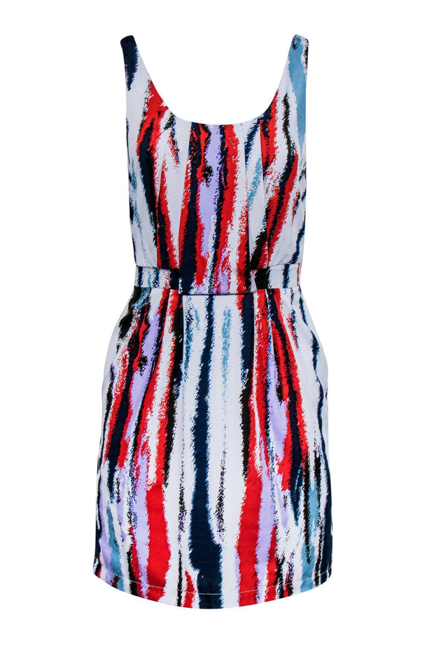Current Boutique-W118 by Walter Baker - Blue, Red & Purple Printed Sheath Dress Sz XS