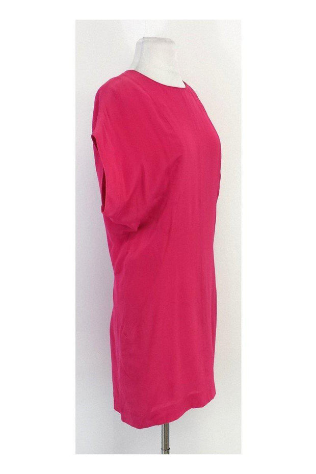 Current Boutique-Walter - Bright Pink Short Sleeve Silk Dress Sz 2