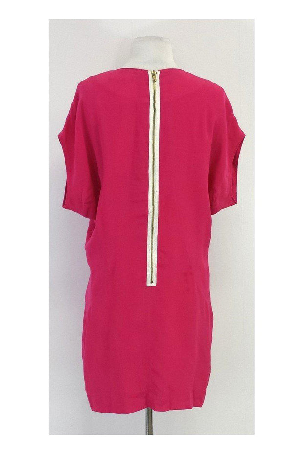 Current Boutique-Walter - Bright Pink Short Sleeve Silk Dress Sz 2