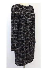 Current Boutique-Waverly Grey - Black & Grey Velvet Square Print Dress Sz 0