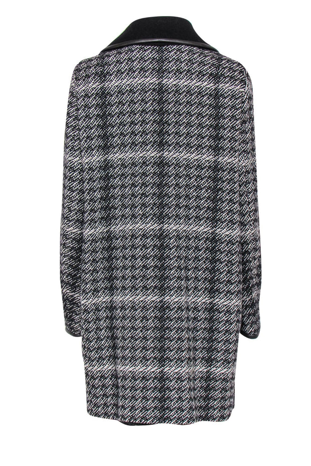 Current Boutique-Weekend Max Mara - Black & White Plaid Double Breasted Longline Coat Sz 10