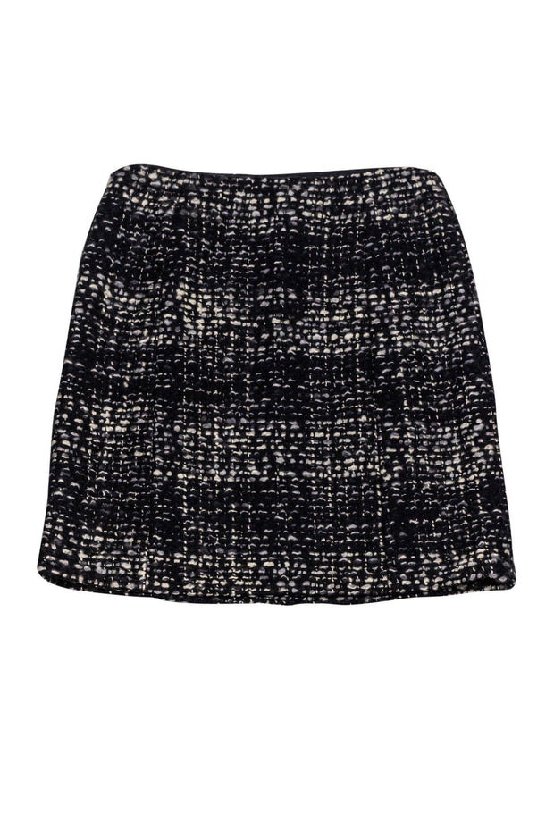 Current Boutique-Weekend Max Mara - Black & White Tweed Wool Skirt Sz 8