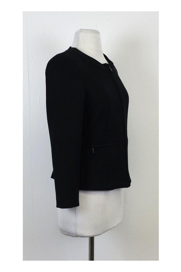 Current Boutique-Weekend Max Mara - Black Zip Up Jacket Sz 2