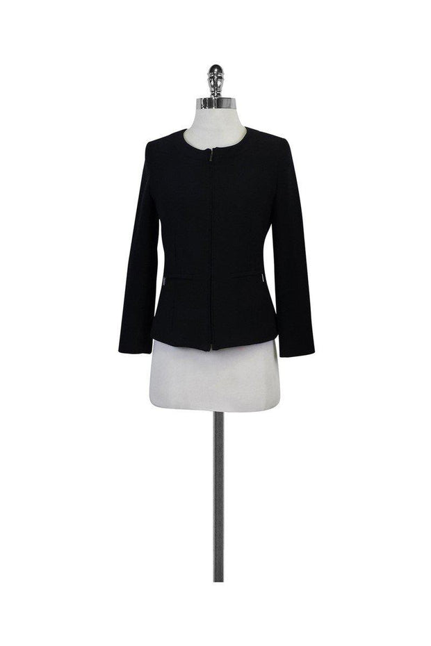 Current Boutique-Weekend Max Mara - Black Zip Up Jacket Sz 2