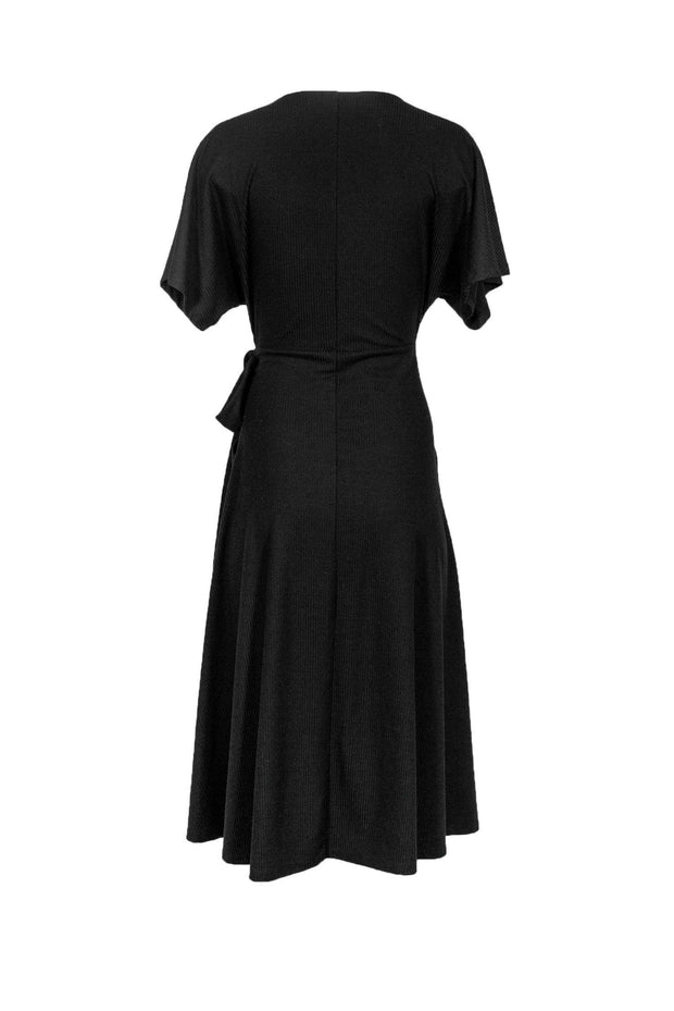 Current Boutique-Whistles - Black Knit Midi Wrap Dress Sz 2