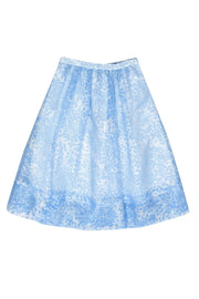 Current Boutique-Whistles - Blue & White Striped Floral Print Midi Skirt Sz S