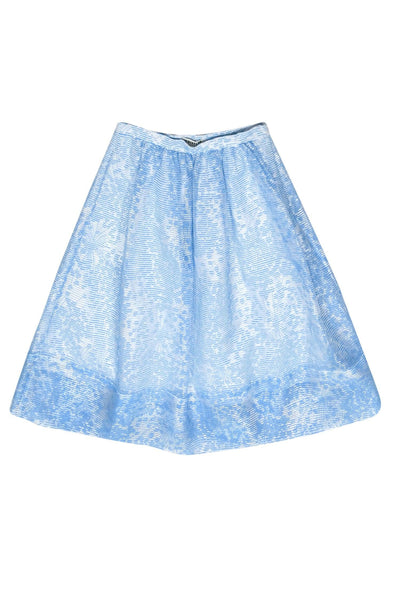 Current Boutique-Whistles - Blue & White Striped Floral Print Midi Skirt Sz S