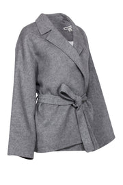 Current Boutique-Whistles - Light Grey Open Front Belted Coat Sz M