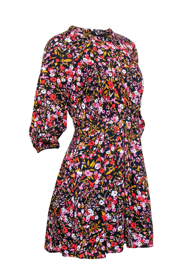 Current Boutique-Whistles - Navy Floral Printed A-Line Dress Sz 0