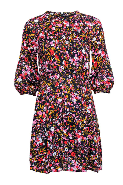 Current Boutique-Whistles - Navy Floral Printed A-Line Dress Sz 0