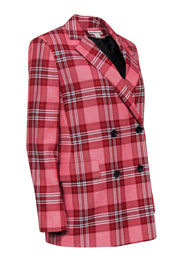 Current Boutique-Whistles - Red Plaid Oversized Double Breasted Blazer Sz S