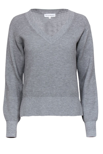 Current Boutique-White & Warren - Light Grey V-Neck Sweater Sz XS