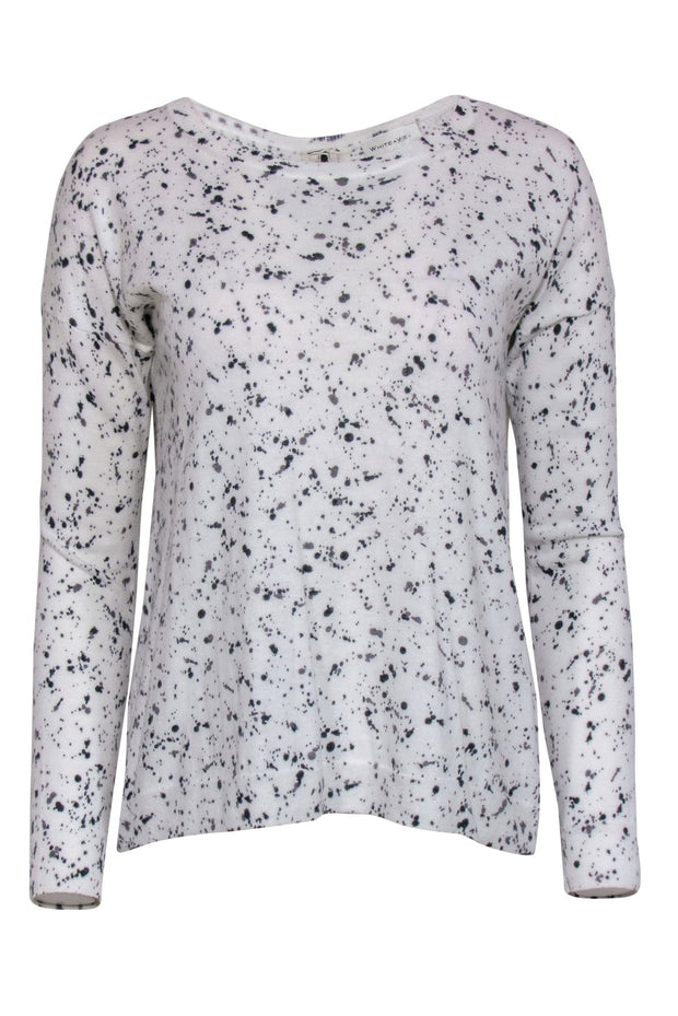 Current Boutique-White & Warren - White & Black Paint Splatter Print Sweater Sz XS