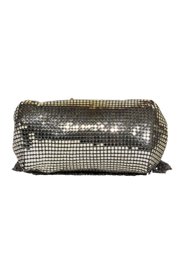 Current Boutique-Whiting & Davis - Silver Sequin Mini Handbag w/ Fringe