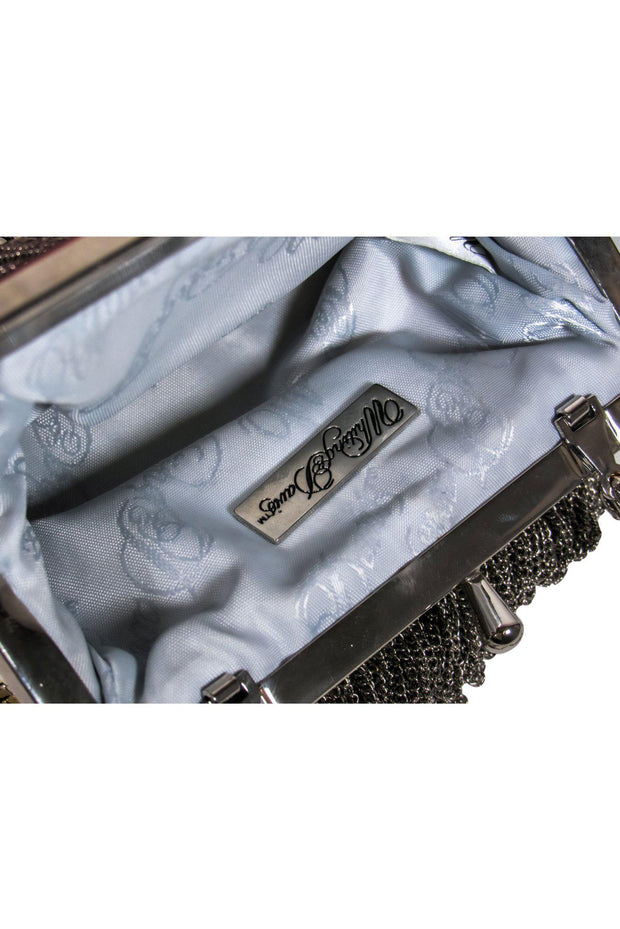 Current Boutique-Whiting & Davis - Silver Sequin Mini Handbag w/ Fringe