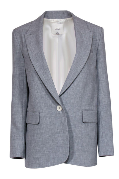 Current Boutique-Wilfred by Aritzia - Light Gray Textured Oversized Blazer Sz S