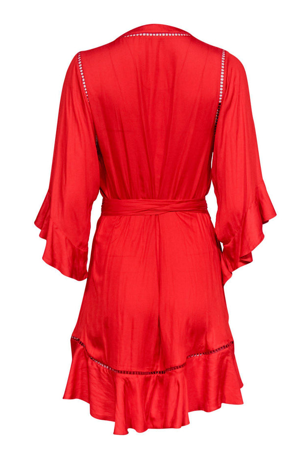 Current Boutique-Winona - Red Wrap Dress w/ Eyelet Detail Sz 6