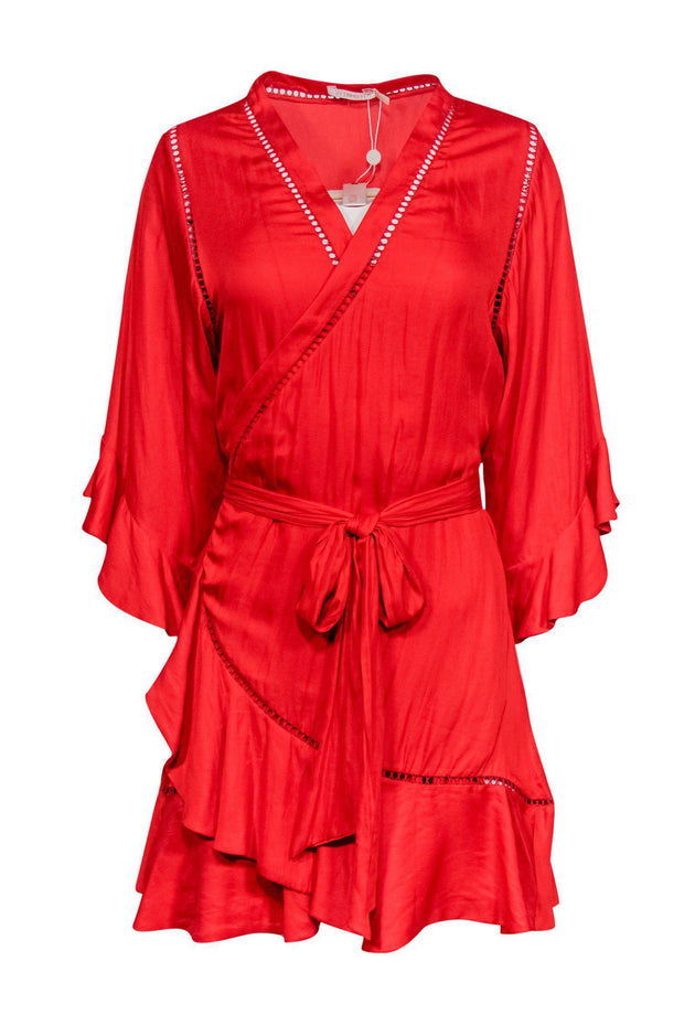 Current Boutique-Winona - Red Wrap Dress w/ Eyelet Detail Sz 6