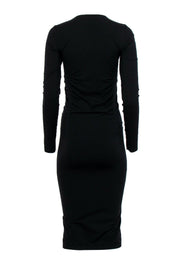 Current Boutique-Wolford - Black Ruched Long Sleeved Maxi Dress Sz S