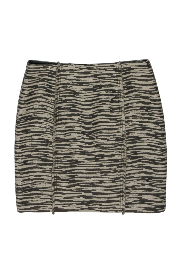 Current Boutique-Worth - Brown & Beige Wool Mini Skirt Sz 8