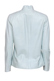 Current Boutique-Worth - Mint Green Smooth Leather High Collar Jacket Sz 2
