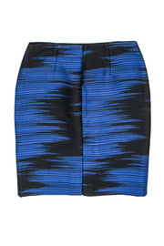 Current Boutique-Worth New York - Black & Blue Cotton Pencil Skirt Sz 8