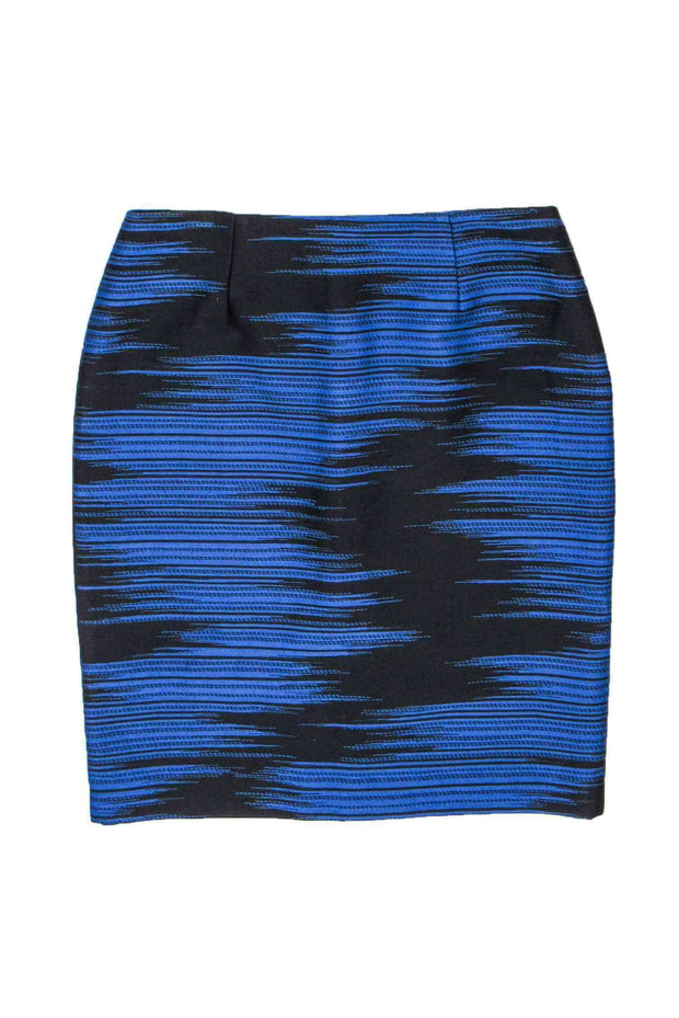 Current Boutique-Worth New York - Black & Blue Cotton Pencil Skirt Sz 8