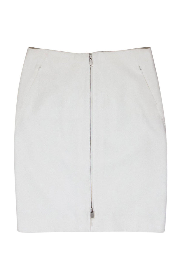 Current Boutique-Worth New York - White Textured Cotton Blend Pencil Skirt Sz 6