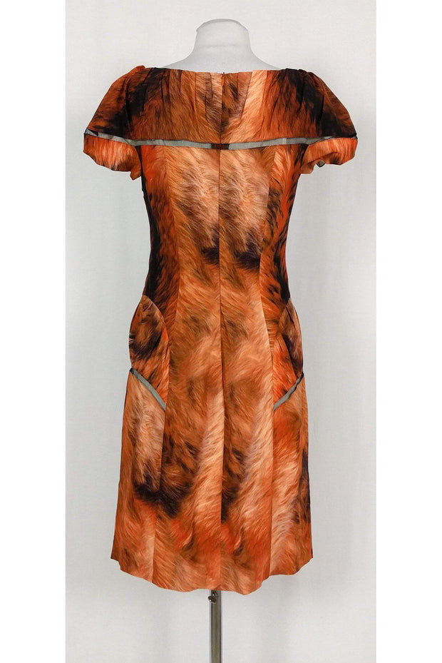 Current Boutique-Wunderkind - Orange Fur Print Dress Sz 8