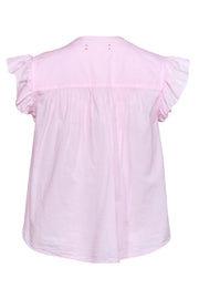 Current Boutique-Xirena - Baby Pink Cotton Ruffled Sleeve Tank Sz S