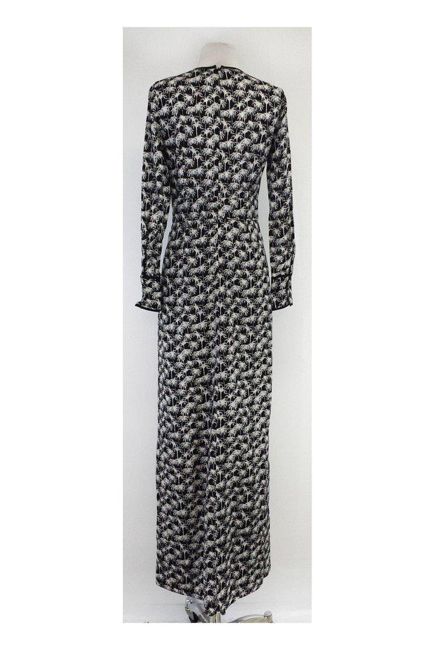 Current Boutique-Yigal Azrouel - Black & White Deep V Palm Tree Gown Sz 4