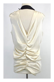 Current Boutique-Yigal Azrouel - Cream & Black Silk Gathered Dress Sz 6