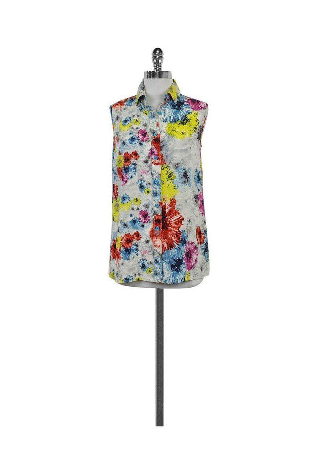 Current Boutique-Yigal Azrouel - Multicolor Abstract Print Blouse Sz 4