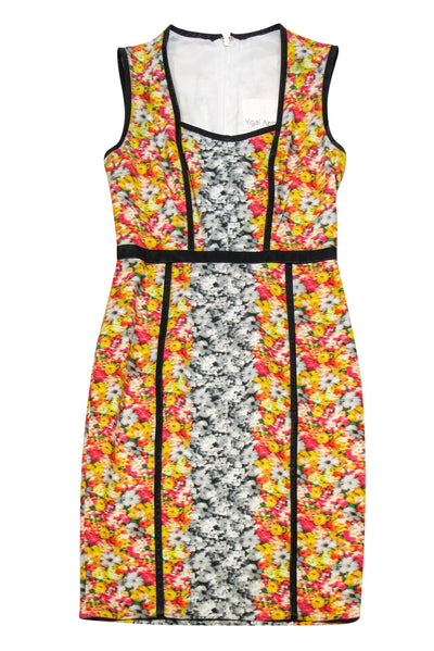Current Boutique-Yigal Azrouel - Multicolor Floral Print Sheath Dress Sz 2