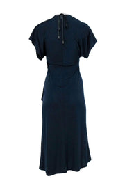 Current Boutique-Yigal Azrouel - Navy Sheath Dress w/ Elastic Neckline & Ruching Sz 6