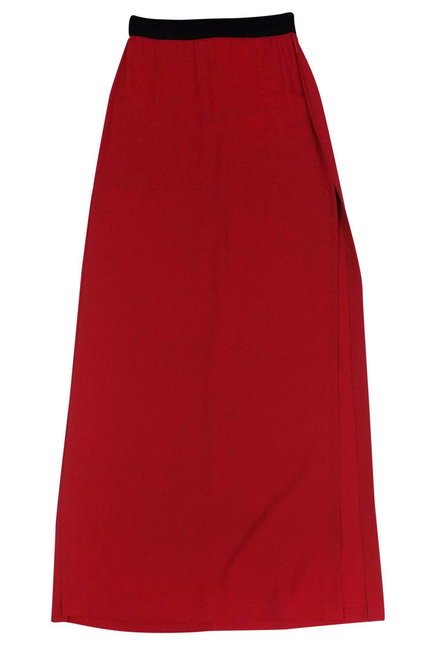 Current Boutique-Yigal Azrouel - Red Silk Maxi Skirt Sz S