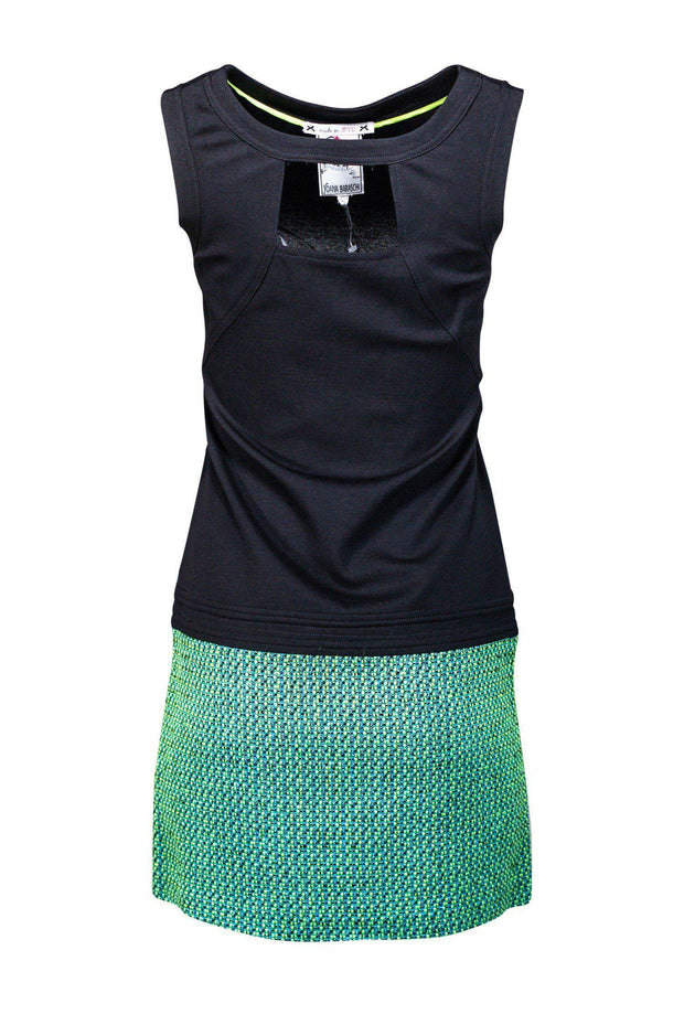Current Boutique-Yoana Baraschi - Black & Green Dress Sz XS
