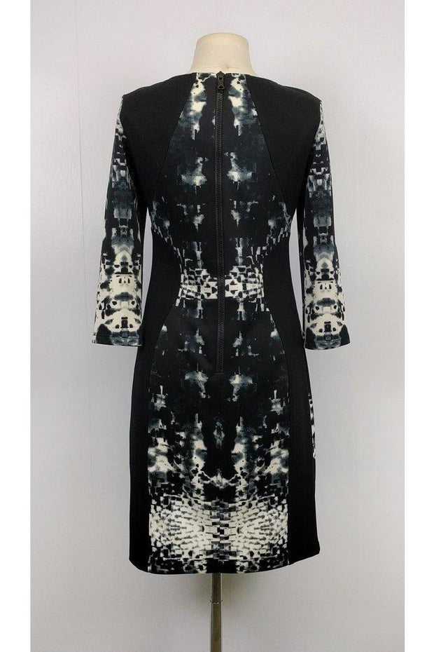Current Boutique-Yoana Baraschi - Black & White Printed Bodycon Dress Sz 6