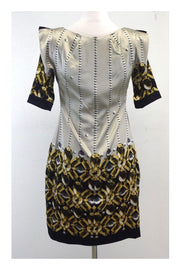 Current Boutique-Yoana Baraschi - Jewel Print Short Sleeve Silk Dress Sz 2