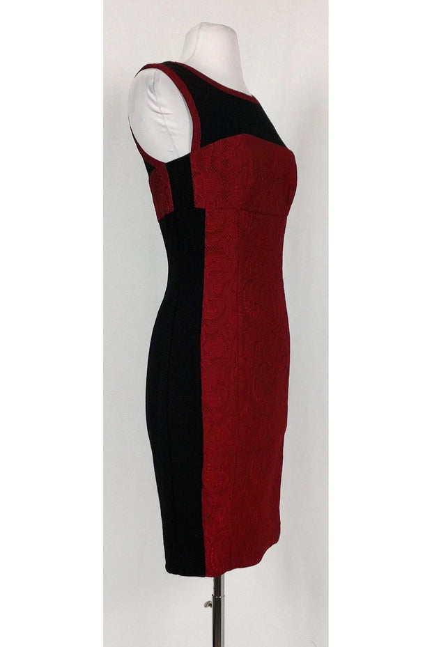 Current Boutique-Yoana Baraschi - Red & Black Lace Cocktail Dress Sz 2