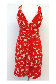 Current Boutique-Yoana Baraschi - Red & Tan Polka Dot Silk Sleeveless Dress Sz XS