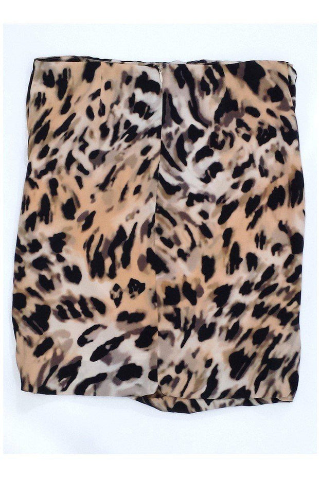 Current Boutique-Yoana Baraschi - Tan & Black Leopard Print Silk Skirt Sz 8