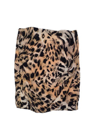 Current Boutique-Yoana Baraschi - Tan & Black Leopard Print Silk Skirt Sz 8