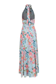 Current Boutique-Yumi Kim - Backless Blue Floral Print Maxi Dress w/ Front Slit Sz M