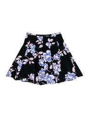 Current Boutique-Yumi Kim - Black Floral A-Line Skirt Sz S