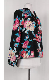 Current Boutique-Yumi Kim - Black Floral Blouse Sz XS