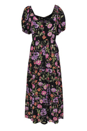 Current Boutique-Yumi Kim - Black Floral Print Puff Sleeve "Rhonda" Maxi Dress Sz XL