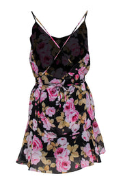 Current Boutique-Yumi Kim - Black & Pink Floral Strappy Sundress Sz M