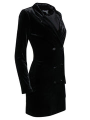 Current Boutique-Yumi Kim - Black Velvet Blazer-Style Mini Dress Sz XS